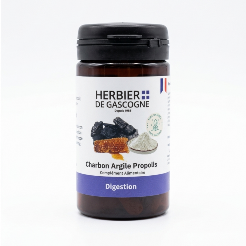 Charbon Argile Propolis Herbier de Gascogne, 80 gélules
