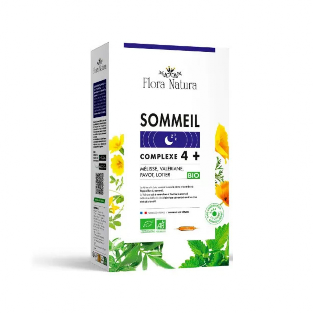 Sommeil complexe 4+ bio Flora Natura, 20 ampoules