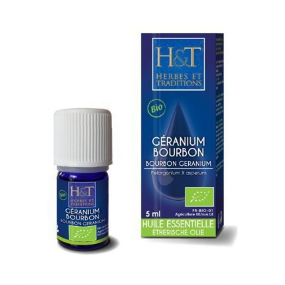 Huile essentielle Géranium Bourbon Herbes et Traditions, 5 ml