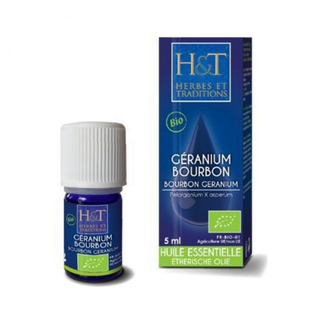 Huile essentielle Géranium Bourbon Herbes et Traditions, 5 ml