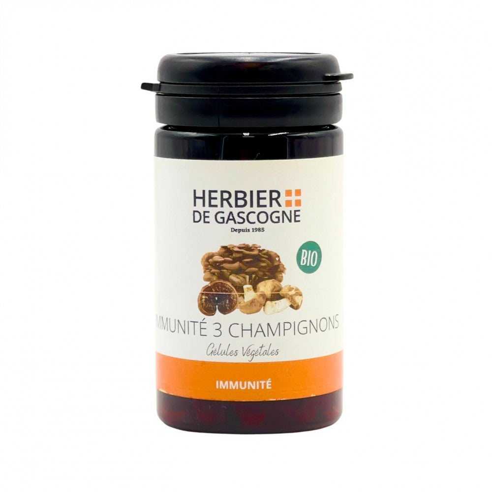 Immunité 3 champignons bio Herbier de Gascogne, 90 capsules
