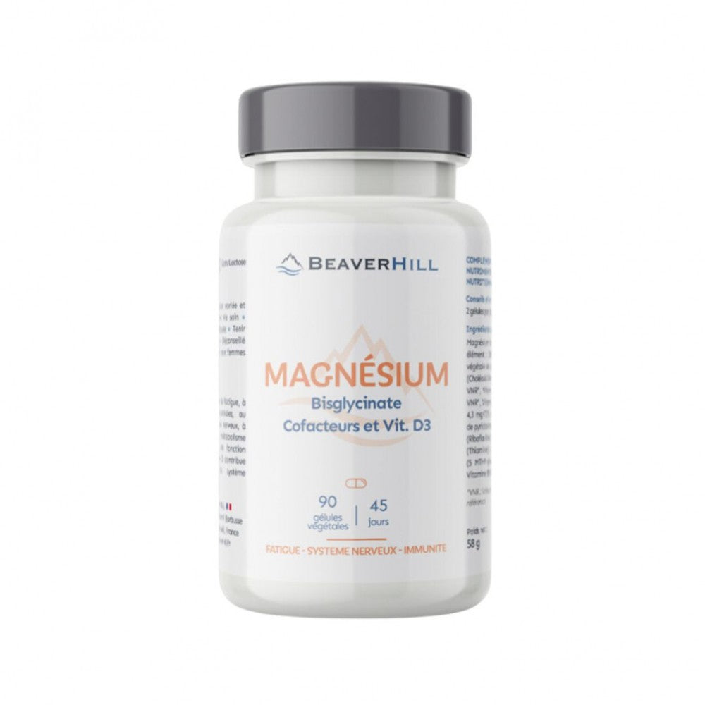 Magnésium Bisglycinate & cofacteurs Beaverhill, 90 gélules